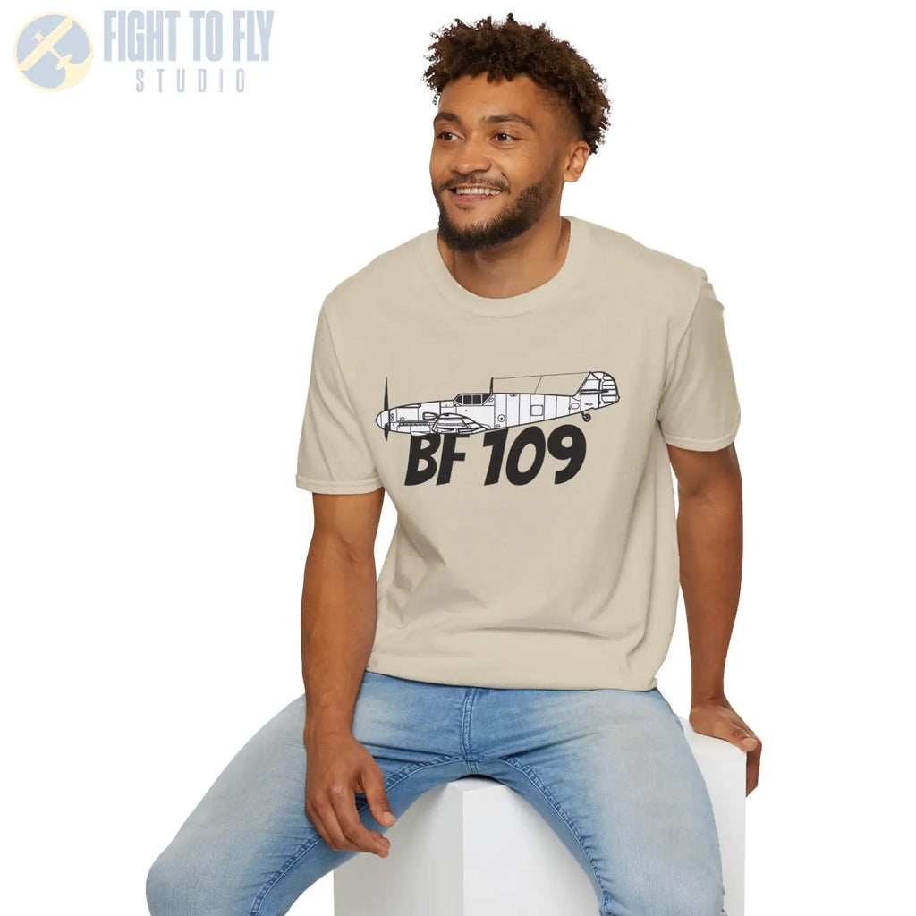 Bf 109G Side Profile T-Shirt - Pilot gifts - WWII warbird t-shirt