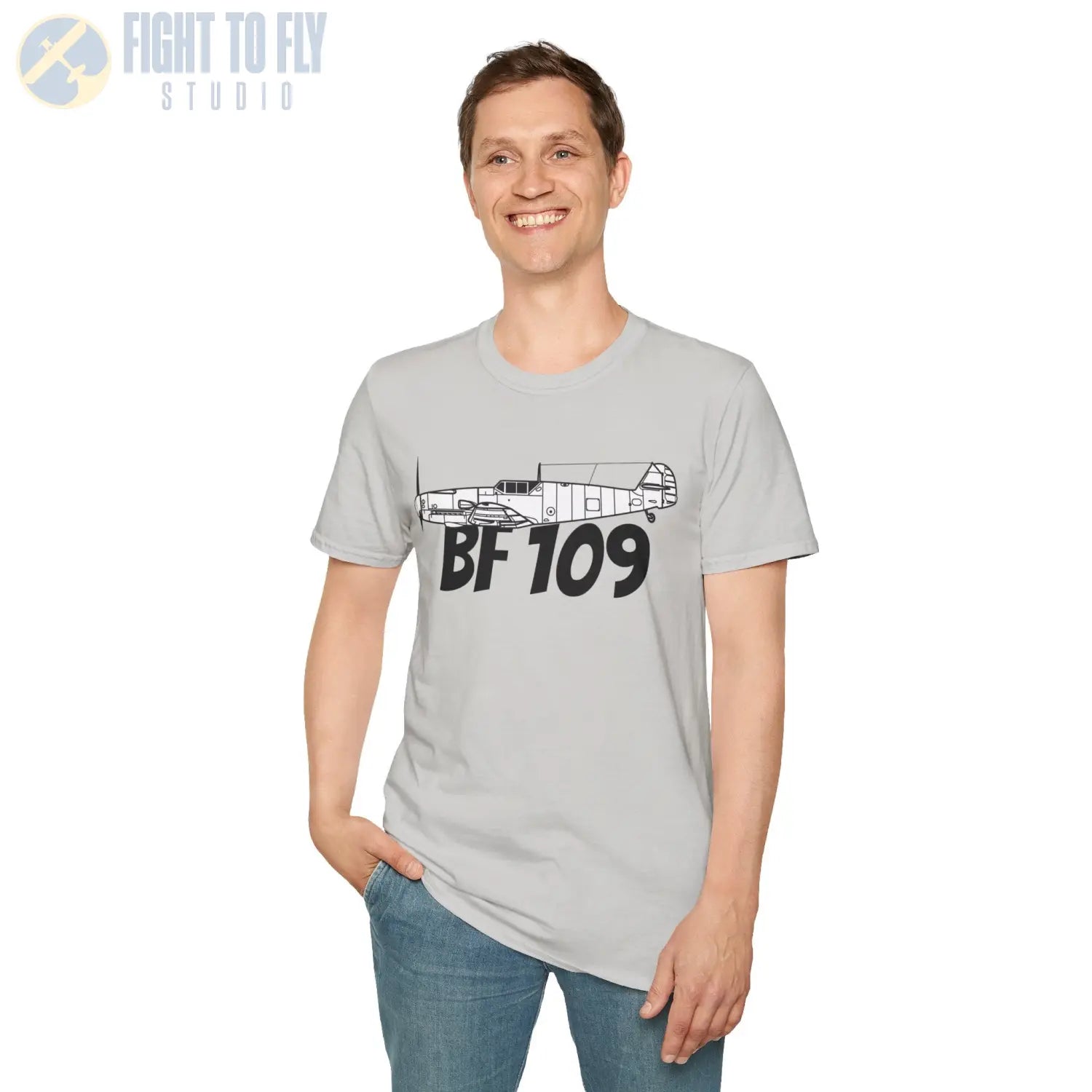 Bf 109G Side Profile T-Shirt - Pilot gifts - WWII warbird t-shirt