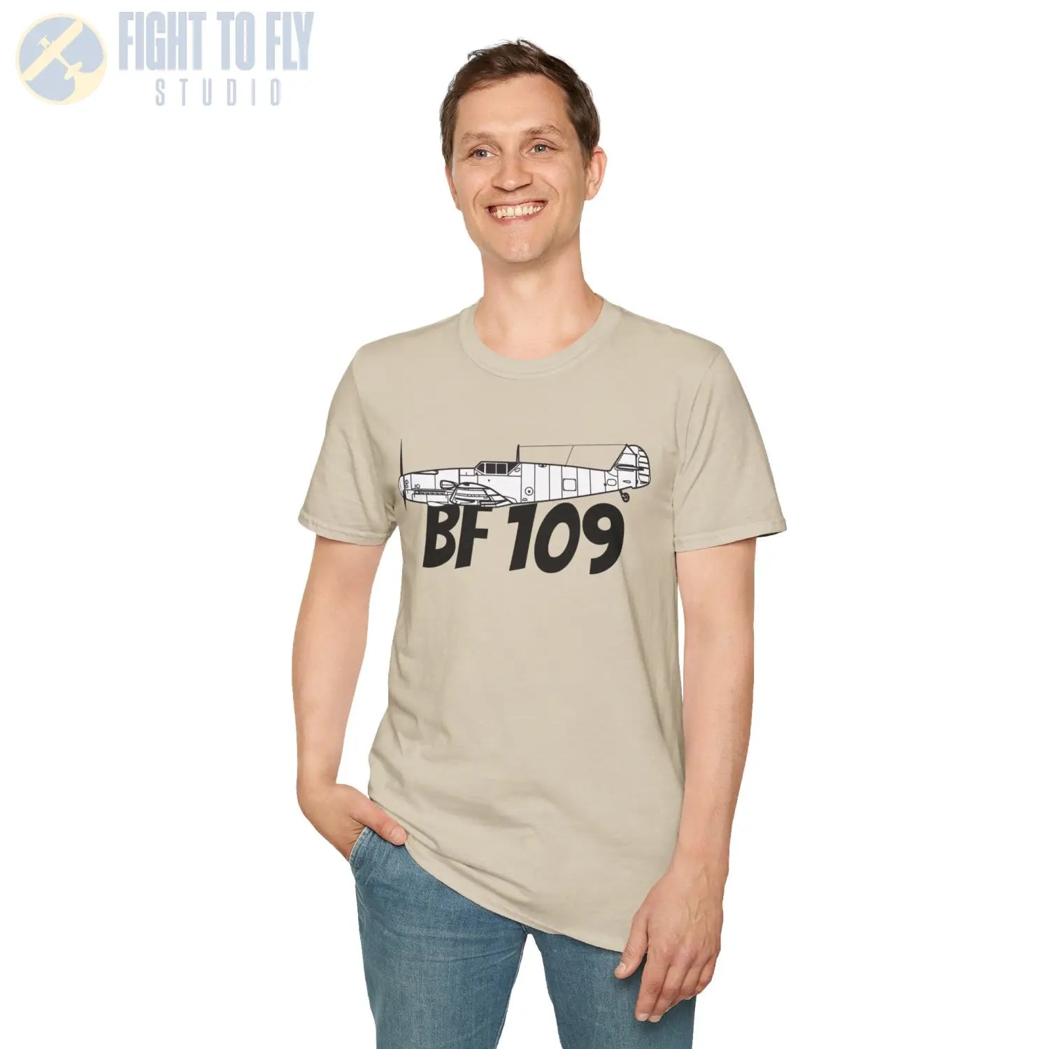 Bf 109G Side Profile T-Shirt - Pilot gifts - WWII warbird t-shirt