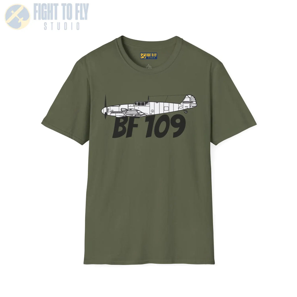 Bf 109G Side Profile T-Shirt - Pilot gifts - WWII warbird t-shirt
