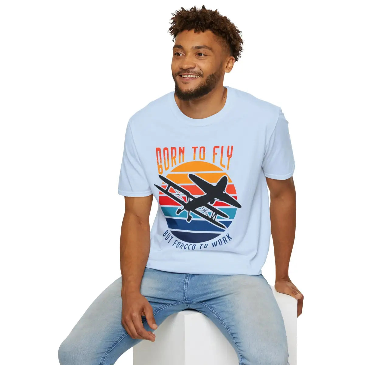 Born to Fly but Forced Work - T-Shirt - Pilot gifts - WWII warbird t-shirt
