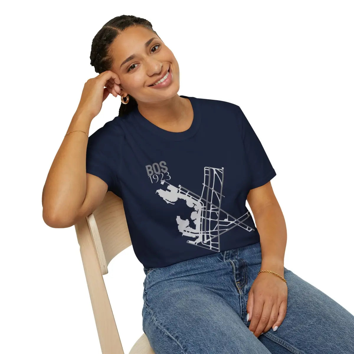BOS Boston Logan International 1923 - Tee - T-Shirt - Pilot gifts - WWII warbird t-shirt
