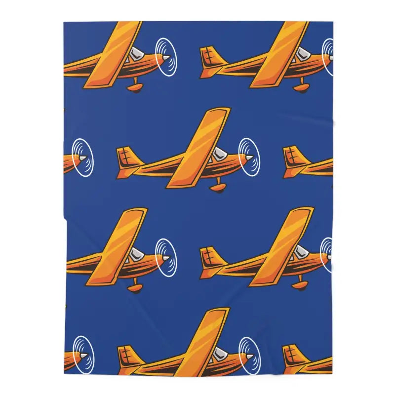 Bright Skies Baby Blanket – Cheerful Orange Cartoon Plane - Home Decor - Pilot gifts - WWII warbird t-shirt