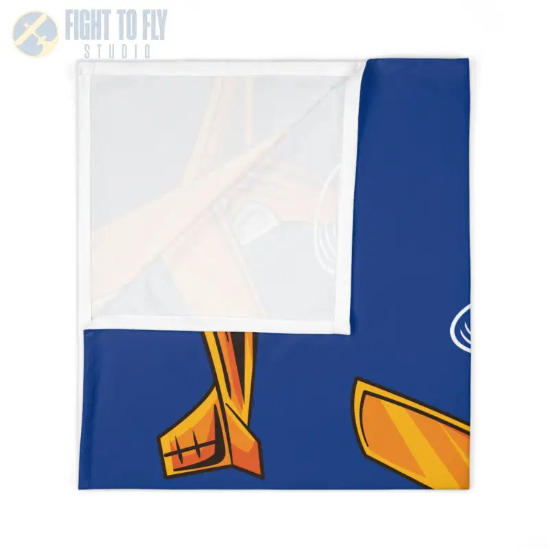 Bright Skies Baby Blanket – Cheerful Orange Cartoon Plane - Home Decor - Pilot gifts - WWII warbird t-shirt