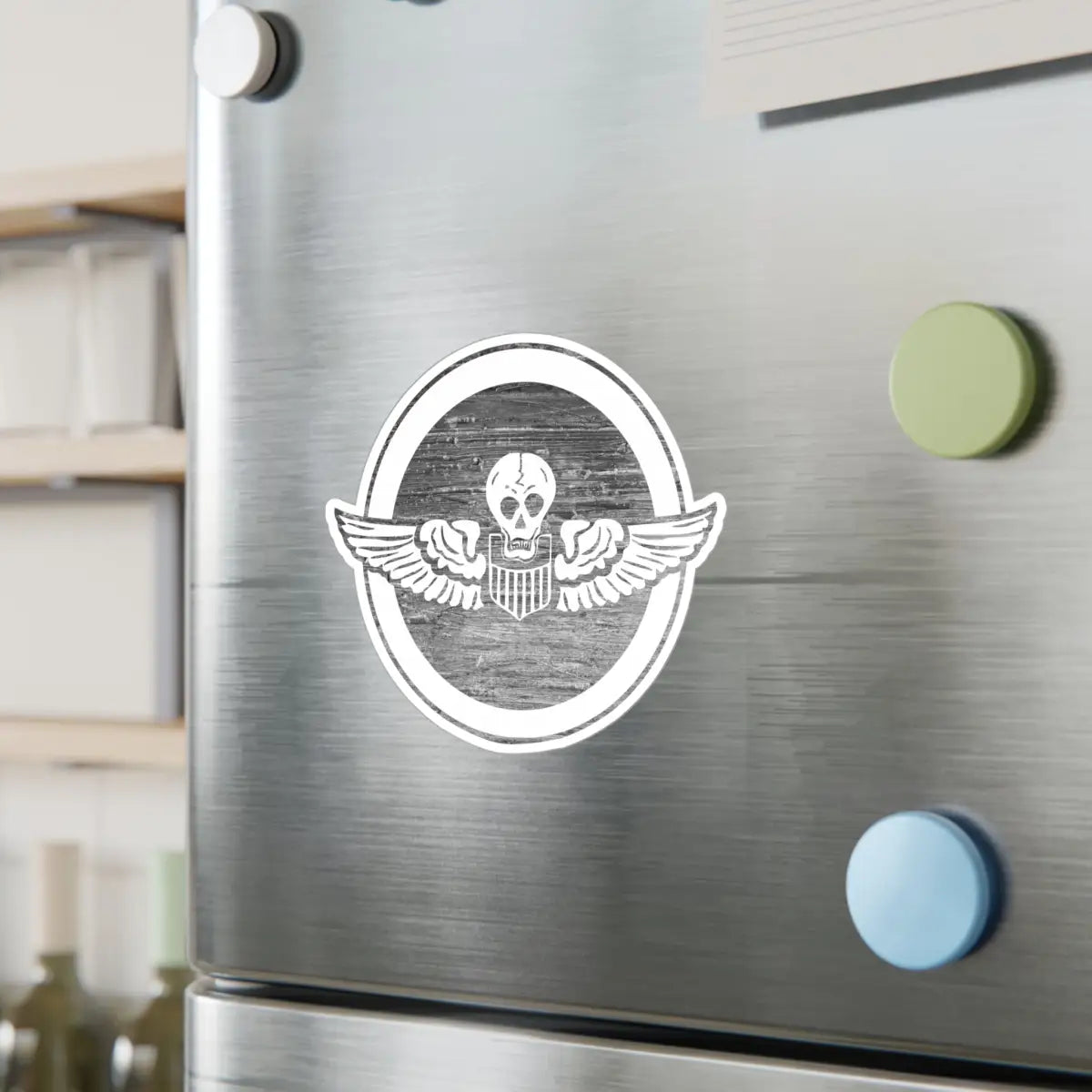 Burma Bridge Busters - Skull Wings Kiss-Cut Vinyl Decals - Unique Decorative Stickers for Personalization - Paper