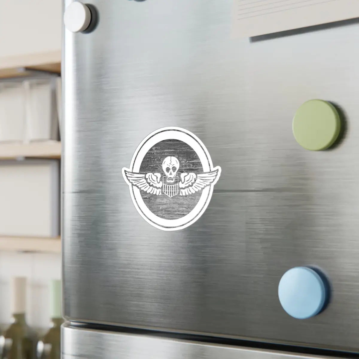 Burma Bridge Busters - Skull Wings Kiss-Cut Vinyl Decals - Unique Decorative Stickers for Personalization - Paper