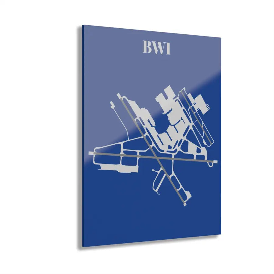 BWI - Baltimore/Washington International Acrylic Print - Home Decor - Gifts for pilots - Aviation apparel