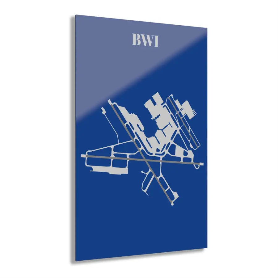 BWI - Baltimore/Washington International Acrylic Print - Home Decor - Gifts for pilots - Aviation apparel