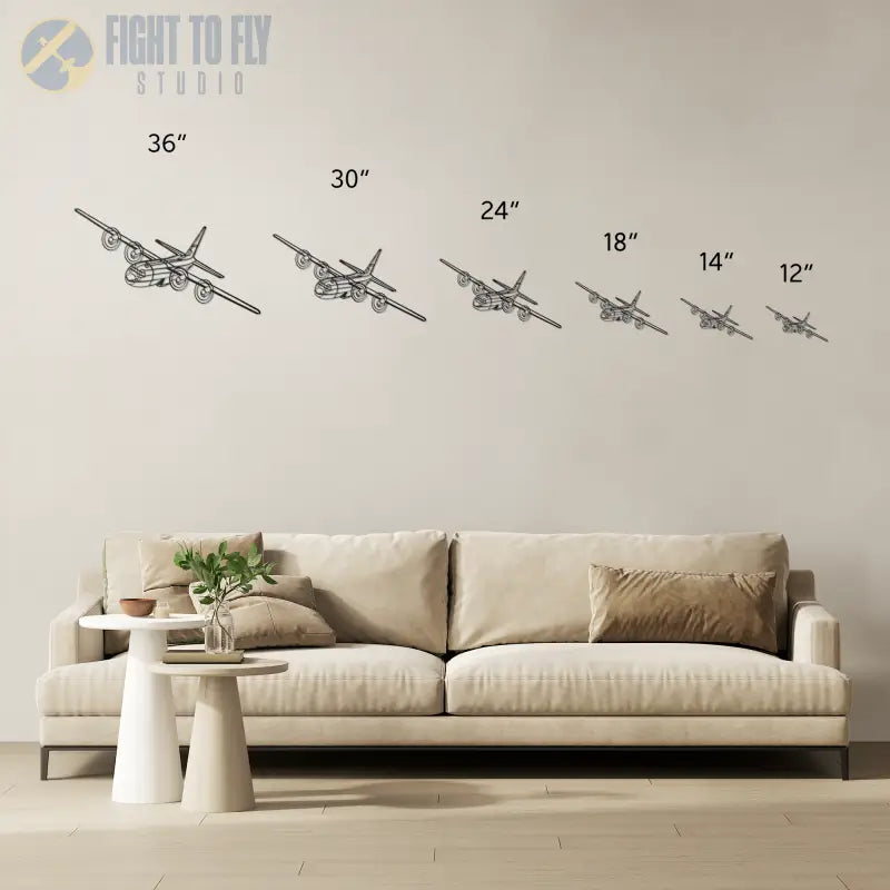 C-130H Flying Die Cut Metal Wall Art - Sign - Pilot gifts - WWII warbird t-shirt