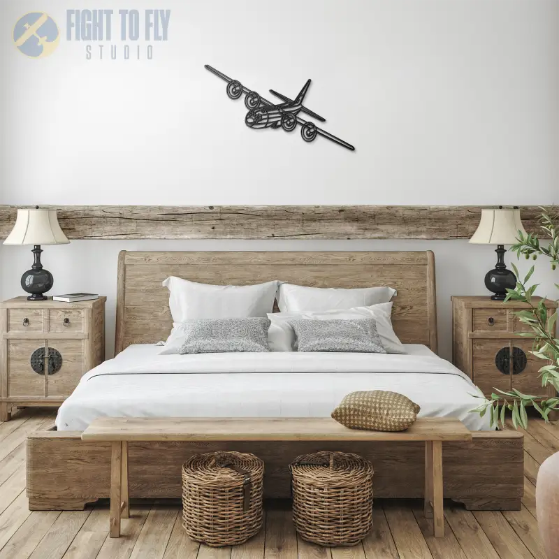 C-130H Flying Die Cut Metal Wall Art - Sign - Pilot gifts - WWII warbird t-shirt