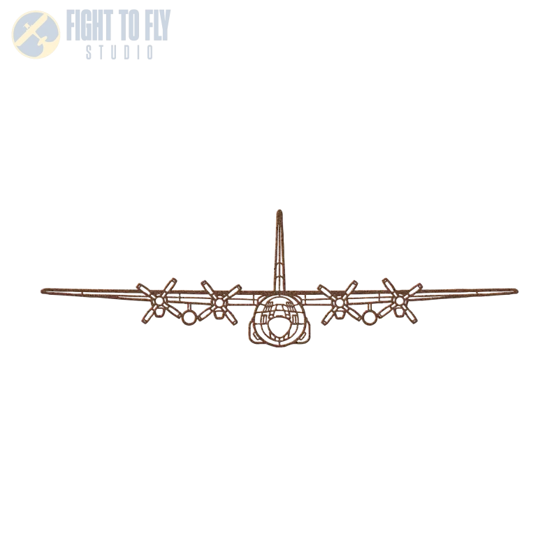 C-130H Front View Die Cut Metal Wall Art - Sign - Pilot gifts - WWII warbird t-shirt