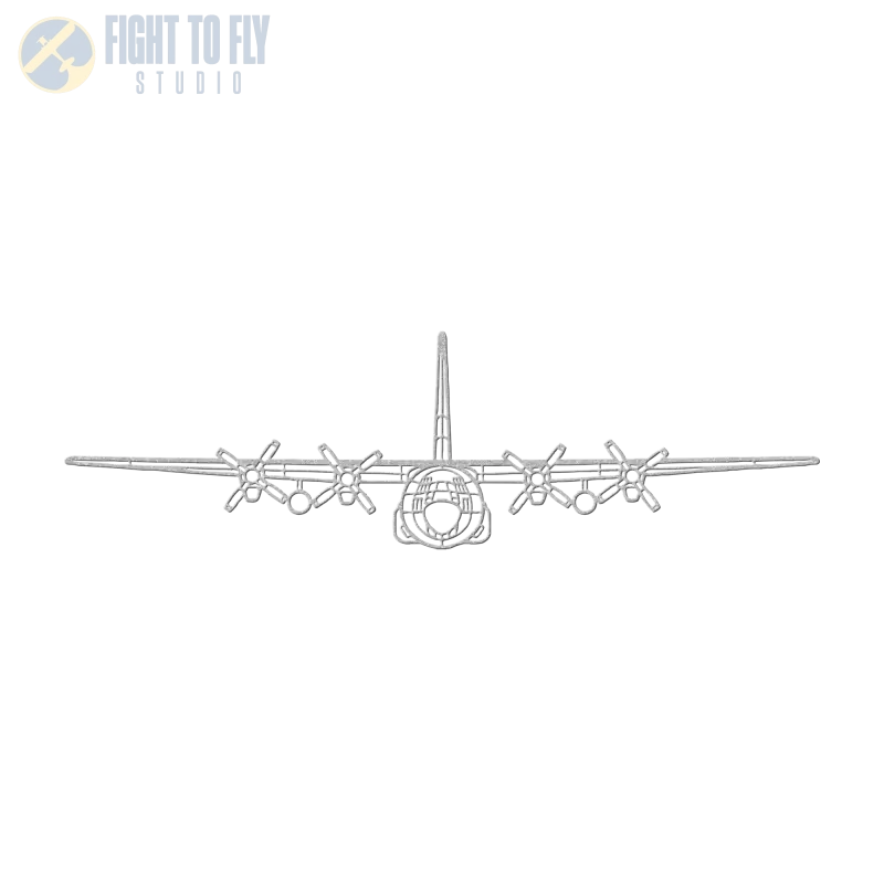 C-130H Front View Die Cut Metal Wall Art - Sign - Pilot gifts - WWII warbird t-shirt