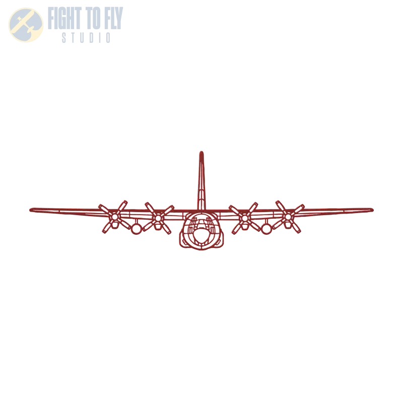 C-130H Front View Die Cut Metal Wall Art - Sign - Pilot gifts - WWII warbird t-shirt