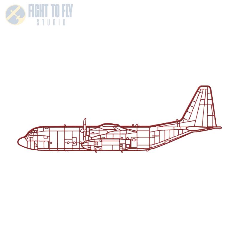 C-130J Side Die Cut Metal Wall Art - Sign - Pilot gifts - WWII warbird t-shirt