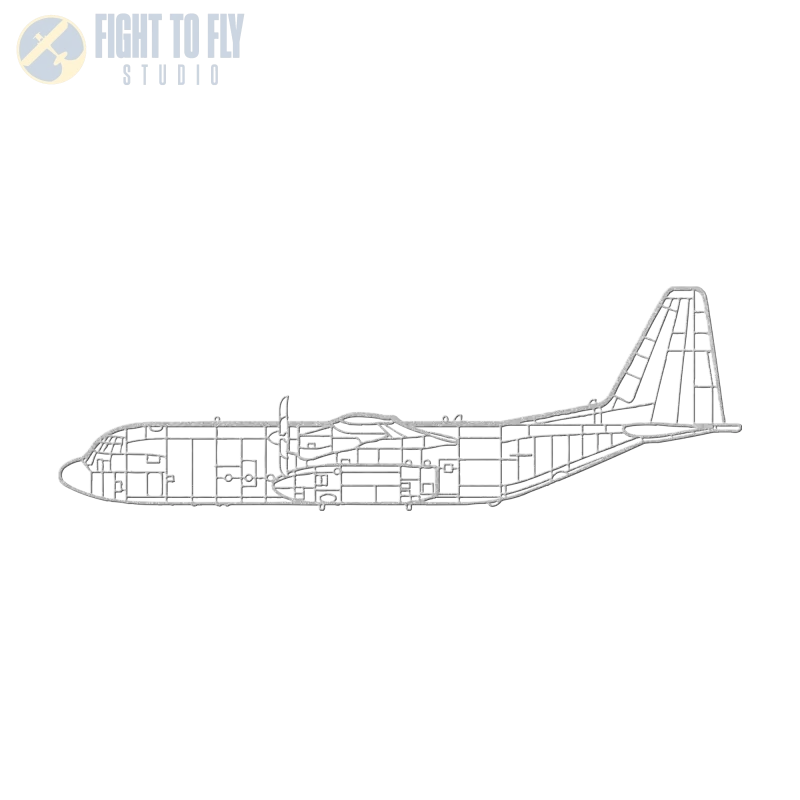 C-130J Side Die Cut Metal Wall Art - Sign - Pilot gifts - WWII warbird t-shirt