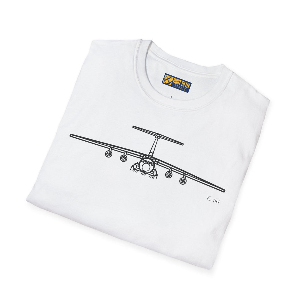 C-141 Front View T-Shirt – Starlifter Jet Transport Tee - Pilot gifts - WWII warbird t-shirt