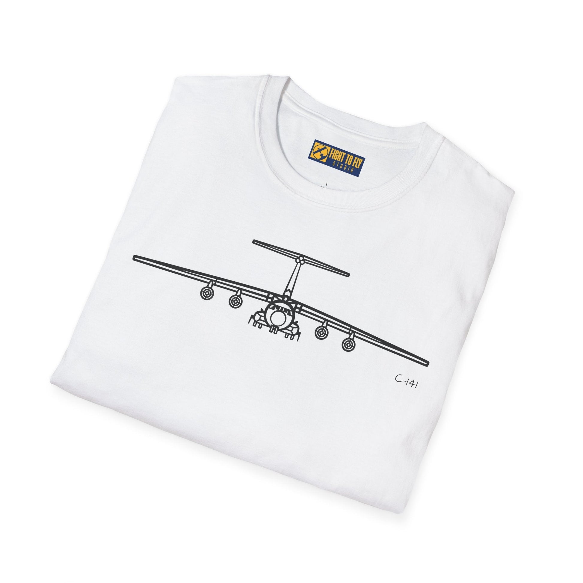 C-141 Front View T-Shirt – Starlifter Jet Transport Tee - Pilot gifts - WWII warbird t-shirt