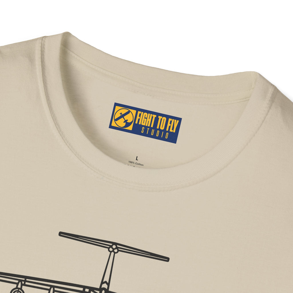C-141 Front View T-Shirt – Starlifter Jet Transport Tee - Pilot gifts - WWII warbird t-shirt