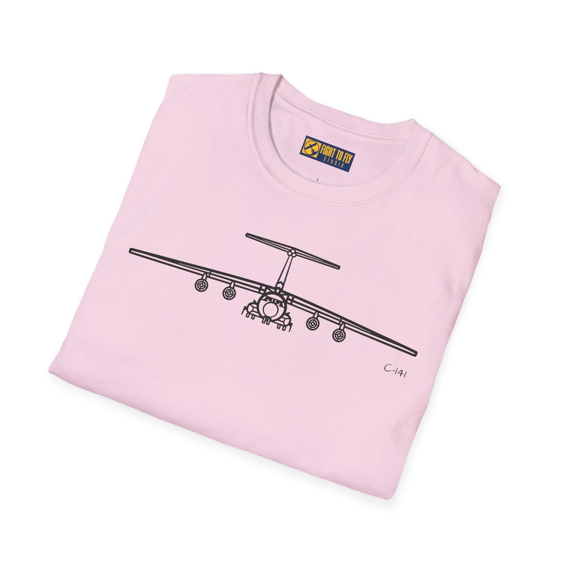 C-141 Front View T-Shirt – Starlifter Jet Transport Tee - Pilot gifts - WWII warbird t-shirt