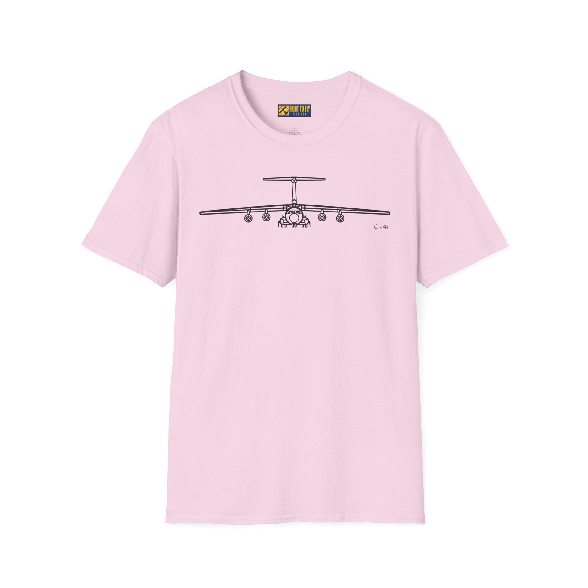 C-141 Front View T-Shirt – Starlifter Jet Transport Tee - Pilot gifts - WWII warbird t-shirt