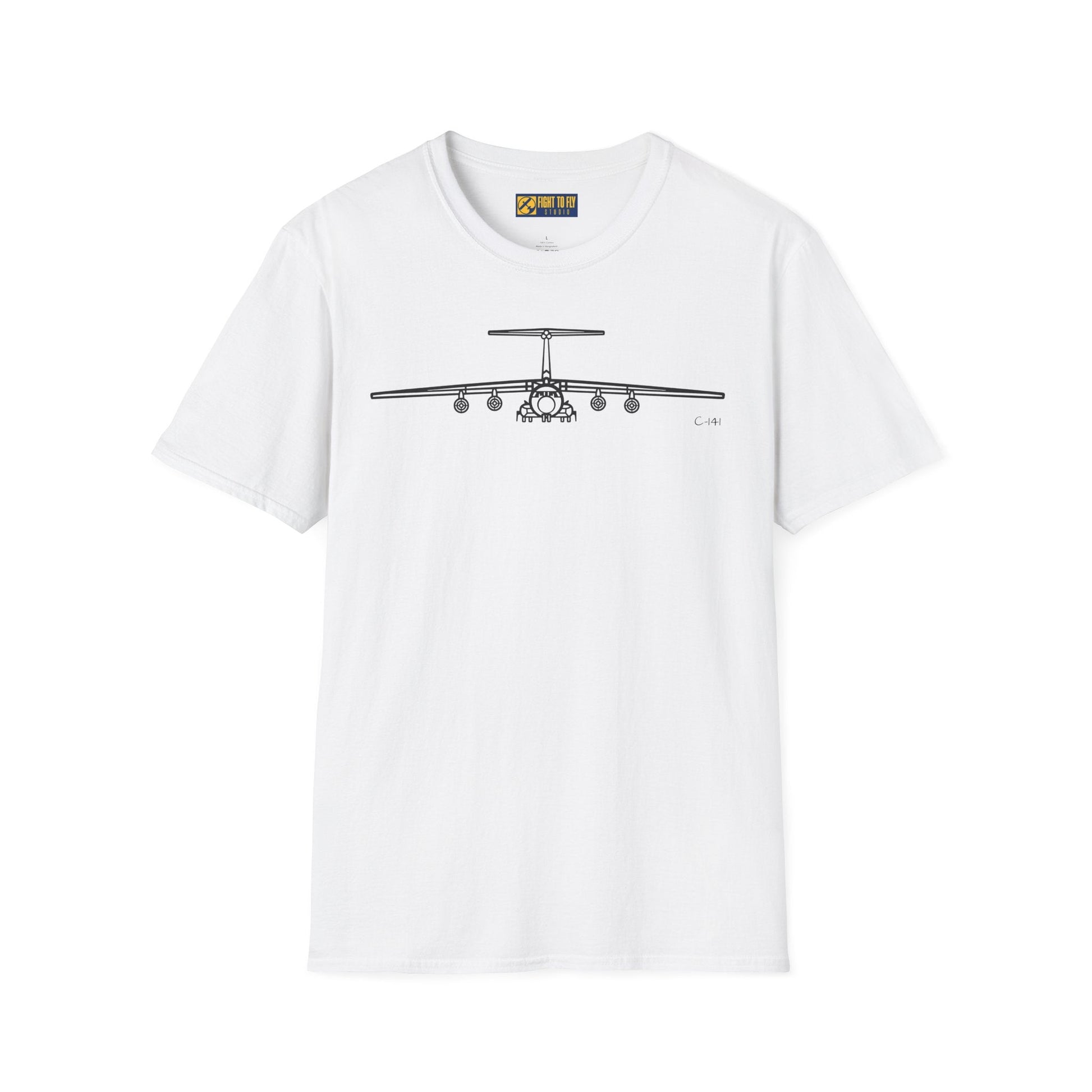 C-141 Front View T-Shirt – Starlifter Jet Transport Tee - Pilot gifts - WWII warbird t-shirt