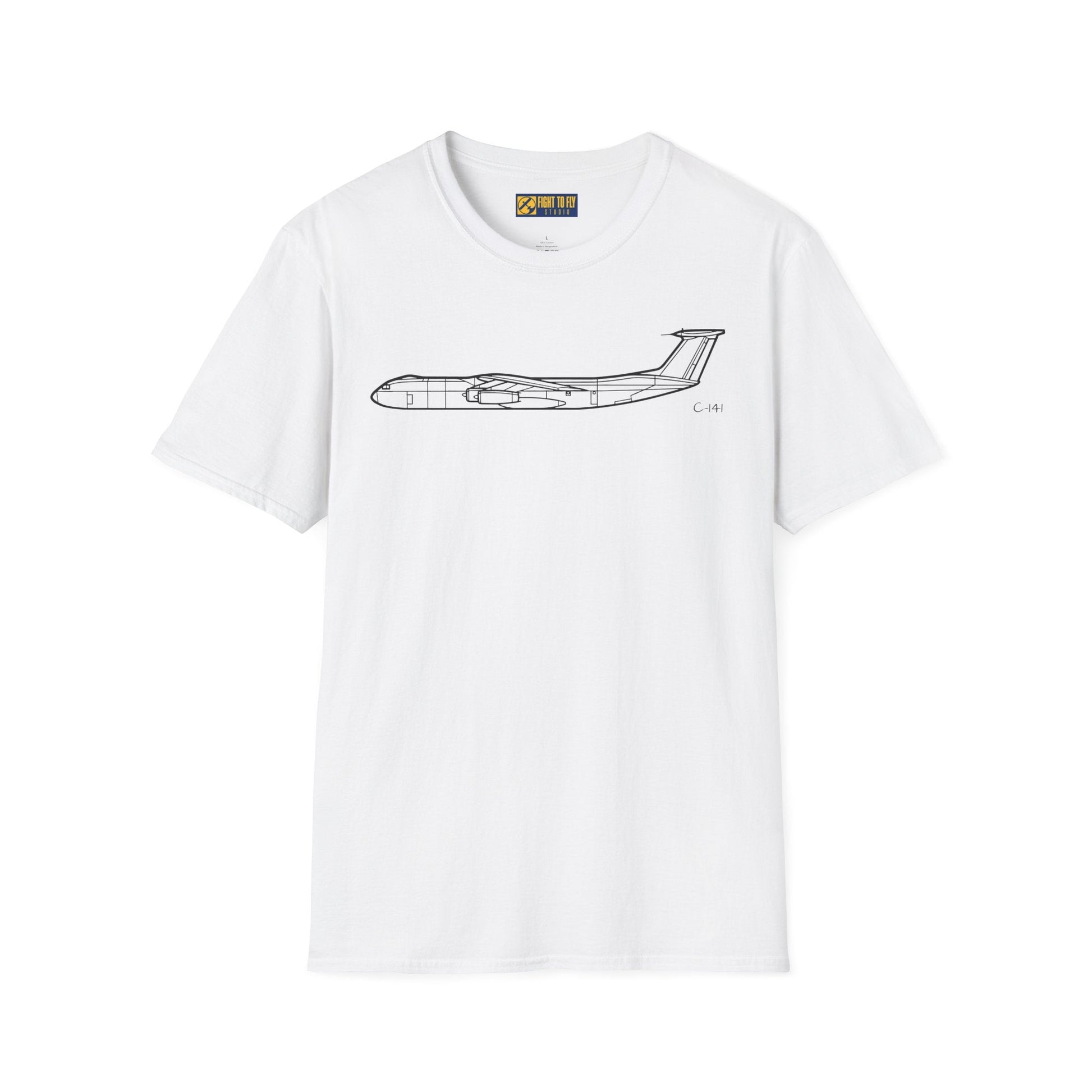 C-141 Side View T-Shirt – Starlifter Strategic Transport Tee - Pilot gifts - WWII warbird t-shirt
