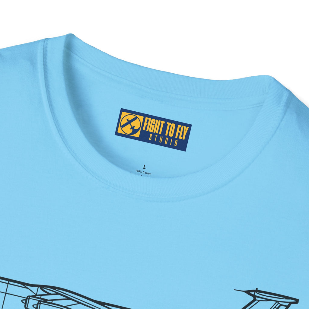 C-141 Side View T-Shirt – Starlifter Strategic Transport Tee - Pilot gifts - WWII warbird t-shirt