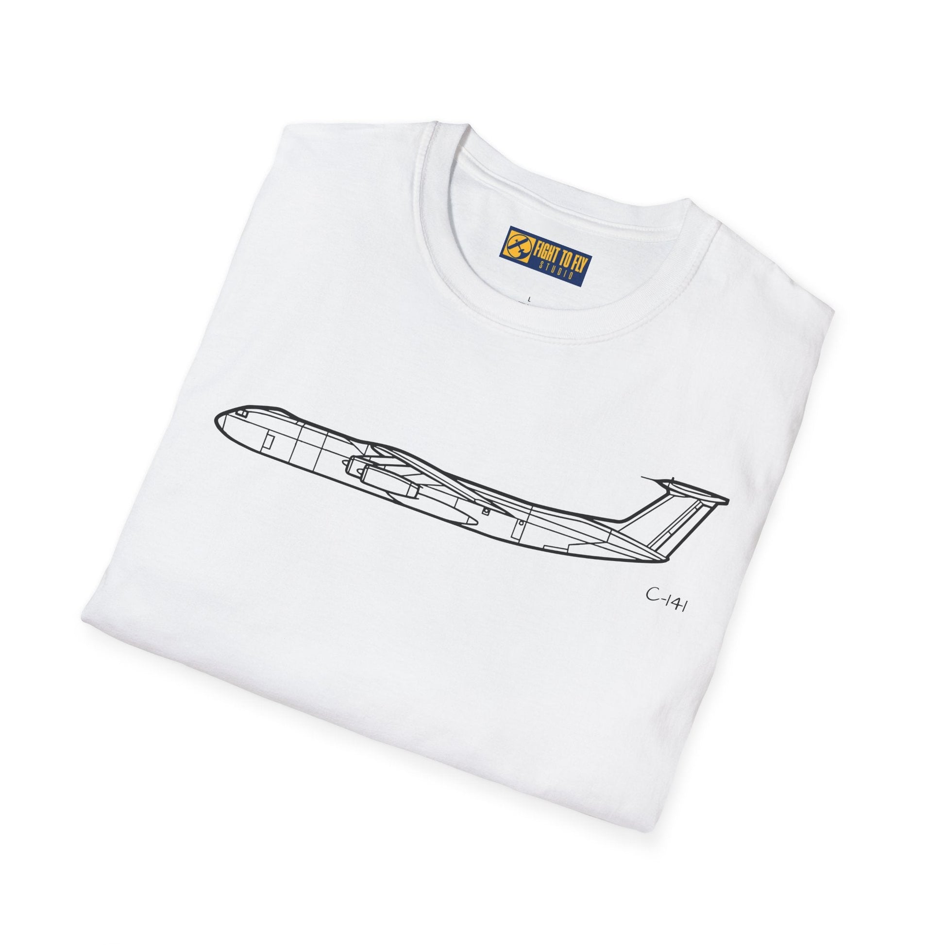 C-141 Side View T-Shirt – Starlifter Strategic Transport Tee - Pilot gifts - WWII warbird t-shirt