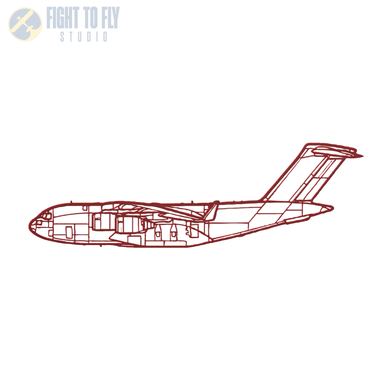 C-17 Airlifter Die Cut Metal Wall Art - Sign - Pilot gifts - WWII warbird t-shirt