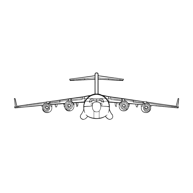 C-17 Front View - Metal Sign - Pilot gifts - WWII warbird t-shirt