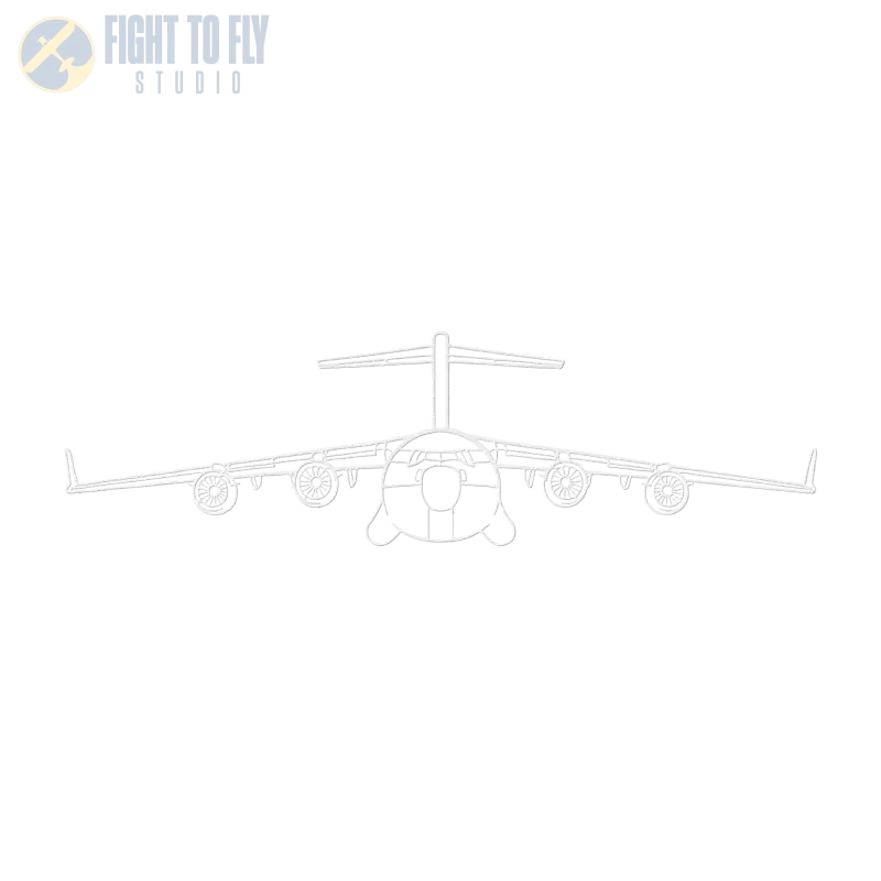 C-17 Front View - Metal Sign - Pilot gifts - WWII warbird t-shirt
