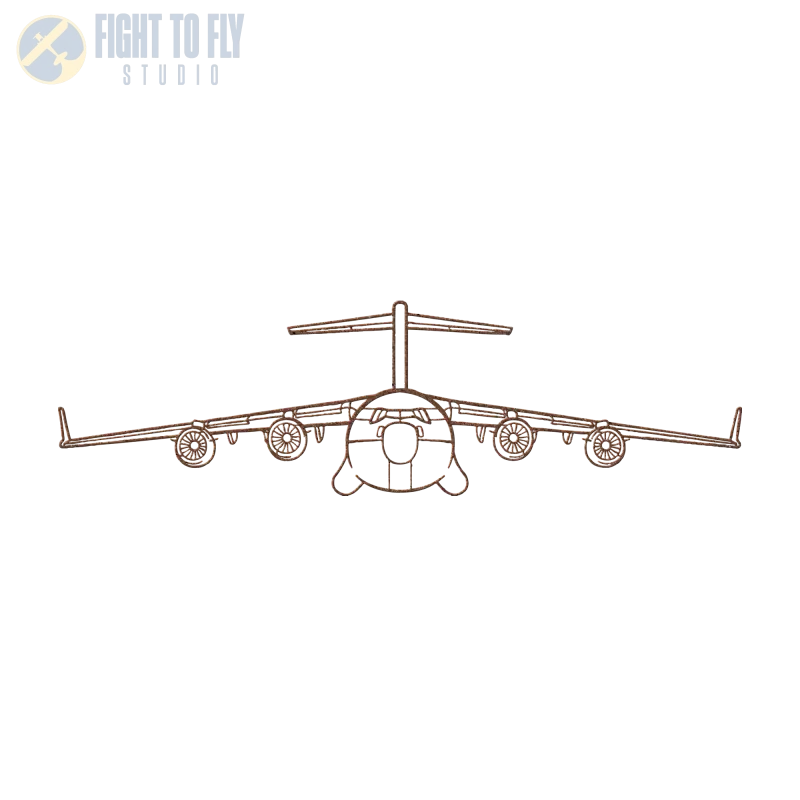 C-17 Front View - Metal Sign - Pilot gifts - WWII warbird t-shirt