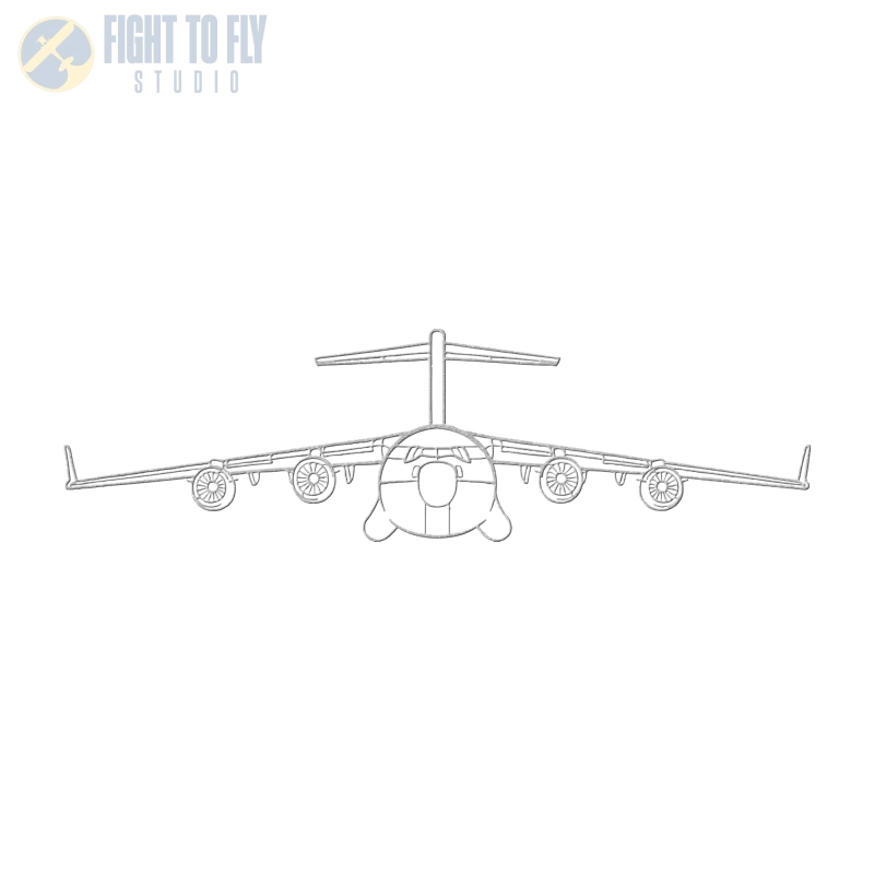 C-17 Front View - Metal Sign - Pilot gifts - WWII warbird t-shirt