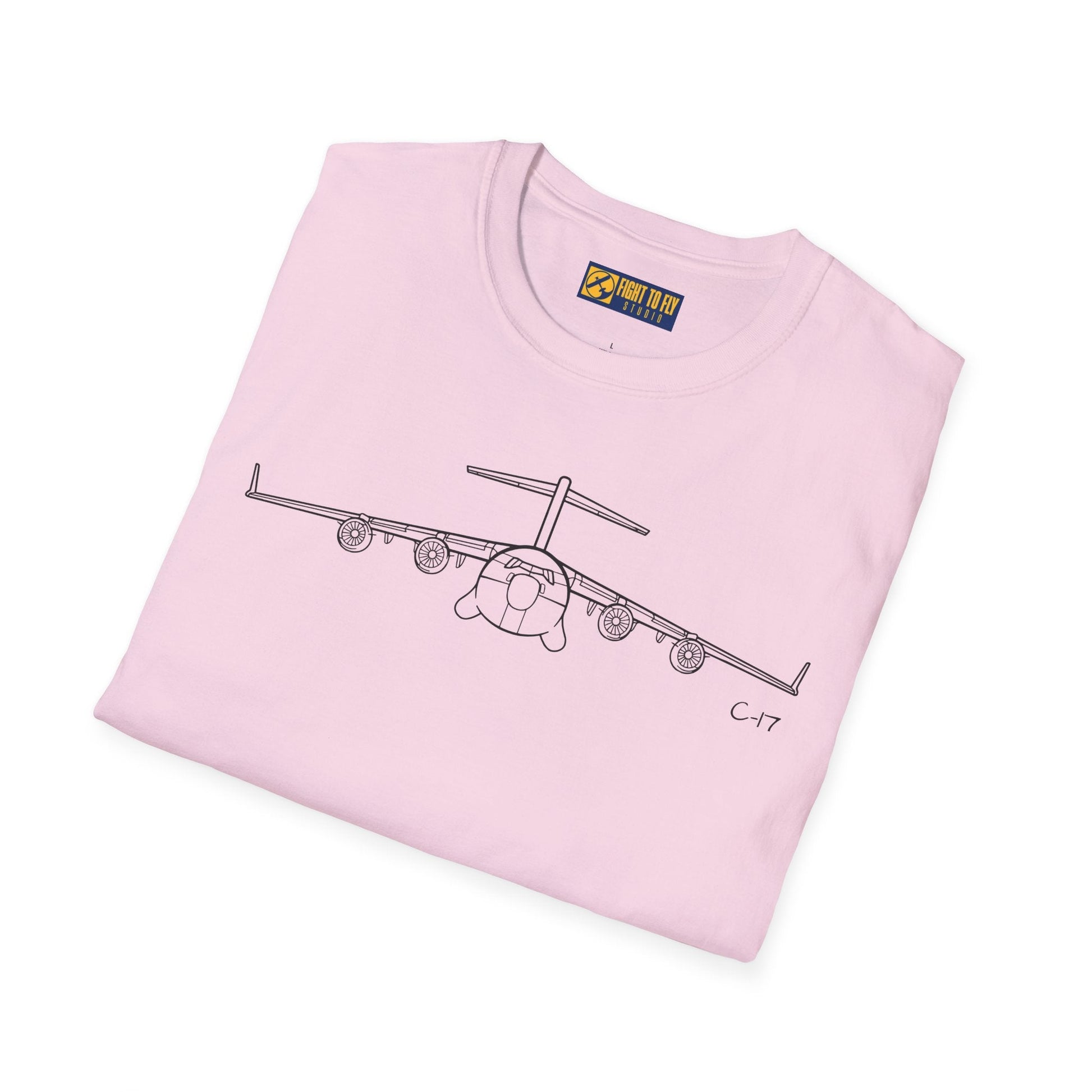 C-17 Front View T-Shirt – Globemaster III Heavy Lift Aircraft Tee - Pilot gifts - WWII warbird t-shirt