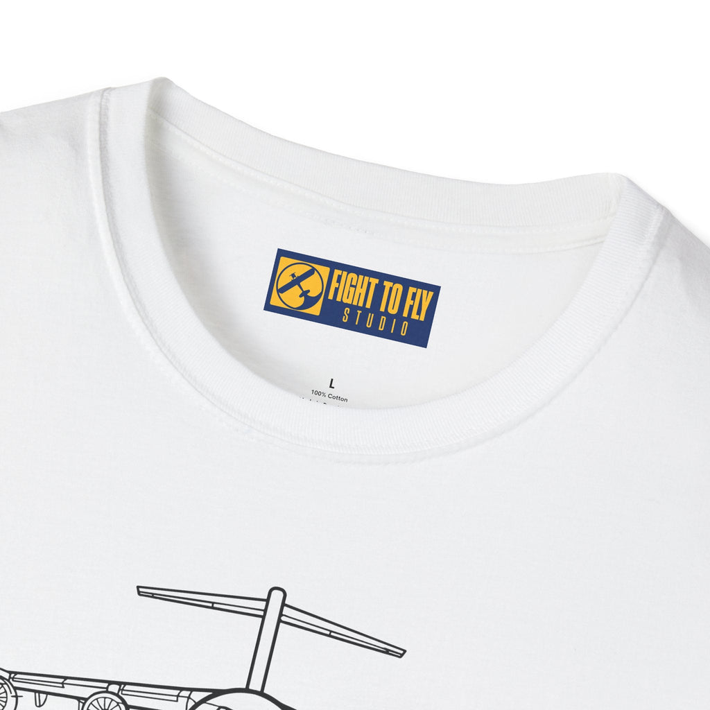 C-17 Front View T-Shirt – Globemaster III Heavy Lift Aircraft Tee - Pilot gifts - WWII warbird t-shirt