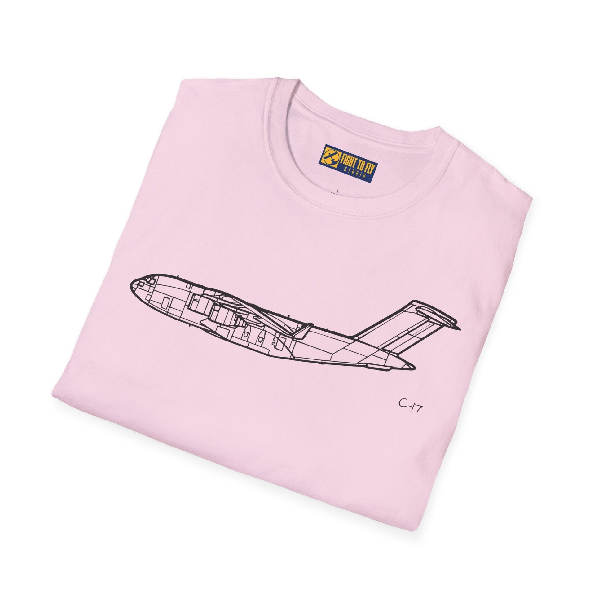 C-17 Side View T-Shirt – Globemaster III Tactical Airlifter Aviation Tee - Pilot gifts - WWII warbird t-shirt