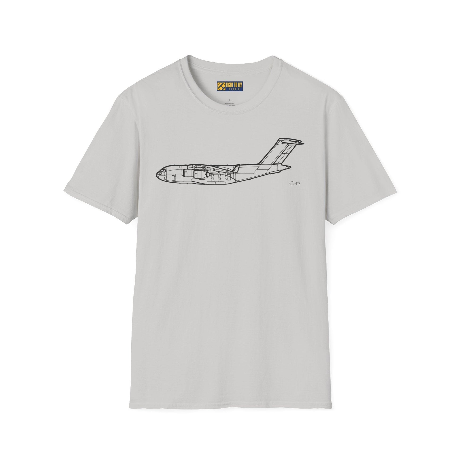 C-17 Side View T-Shirt – Globemaster III Tactical Airlifter Aviation Tee - Pilot gifts - WWII warbird t-shirt