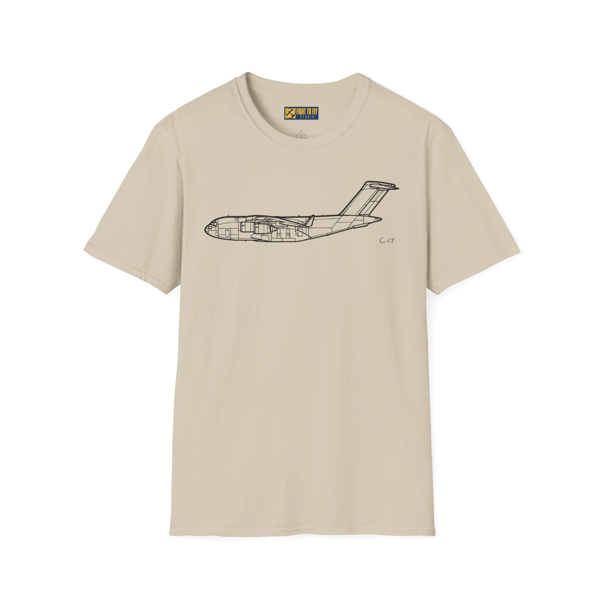 C-17 Side View T-Shirt – Globemaster III Tactical Airlifter Aviation Tee - Pilot gifts - WWII warbird t-shirt