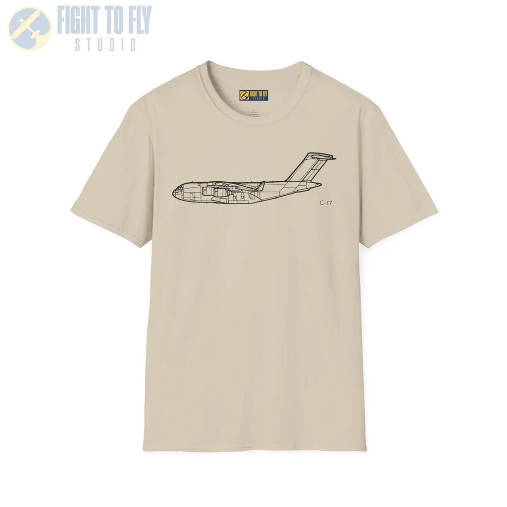 C-17 Globemaster III Side View - T-Shirt - Pilot gifts - WWII warbird t-shirt