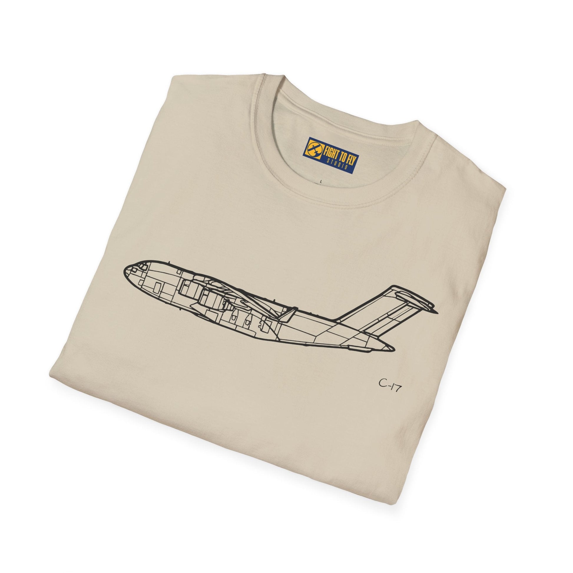 C-17 Side View T-Shirt – Globemaster III Tactical Airlifter Aviation Tee - Pilot gifts - WWII warbird t-shirt