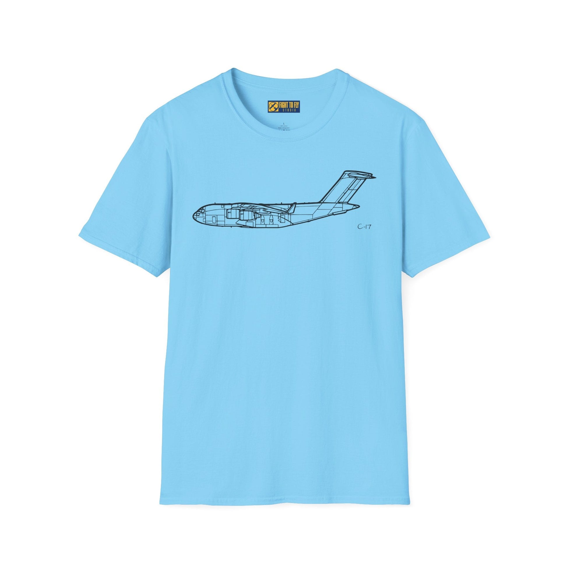 C-17 Side View T-Shirt – Globemaster III Tactical Airlifter Aviation Tee - Pilot gifts - WWII warbird t-shirt