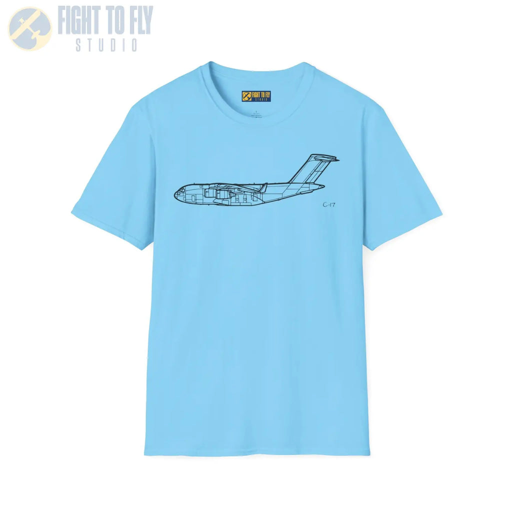 C-17 Globemaster III Side View - T-Shirt - Pilot gifts - WWII warbird t-shirt