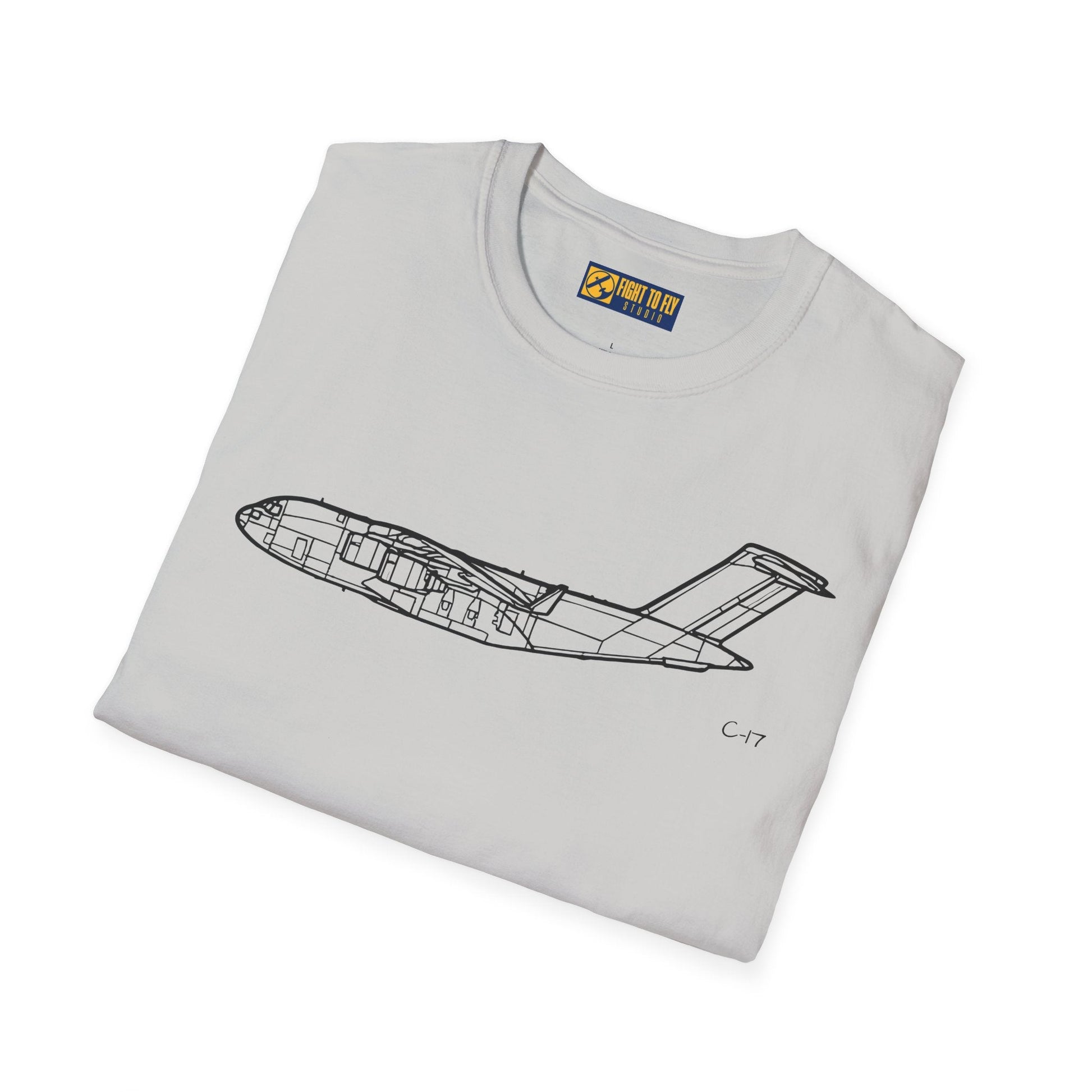 C-17 Side View T-Shirt – Globemaster III Tactical Airlifter Aviation Tee - Pilot gifts - WWII warbird t-shirt