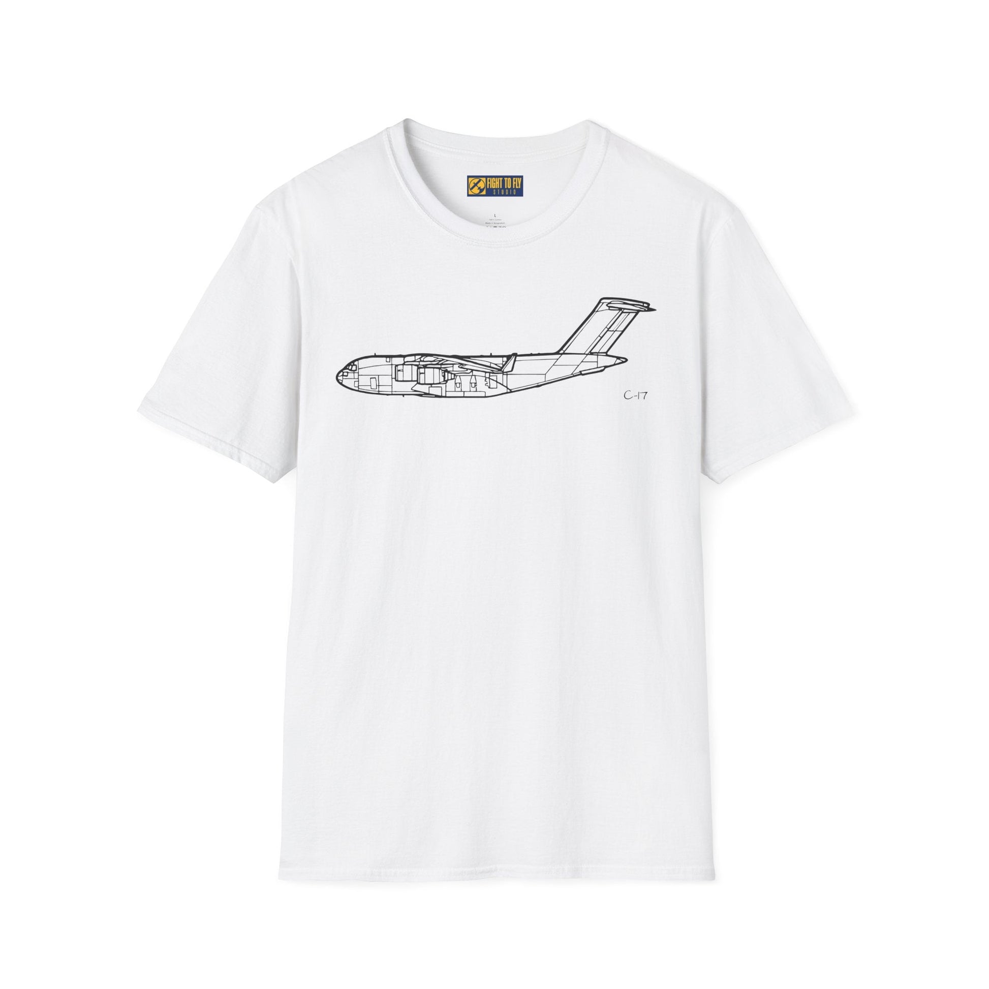 C-17 Side View T-Shirt – Globemaster III Tactical Airlifter Aviation Tee - Pilot gifts - WWII warbird t-shirt
