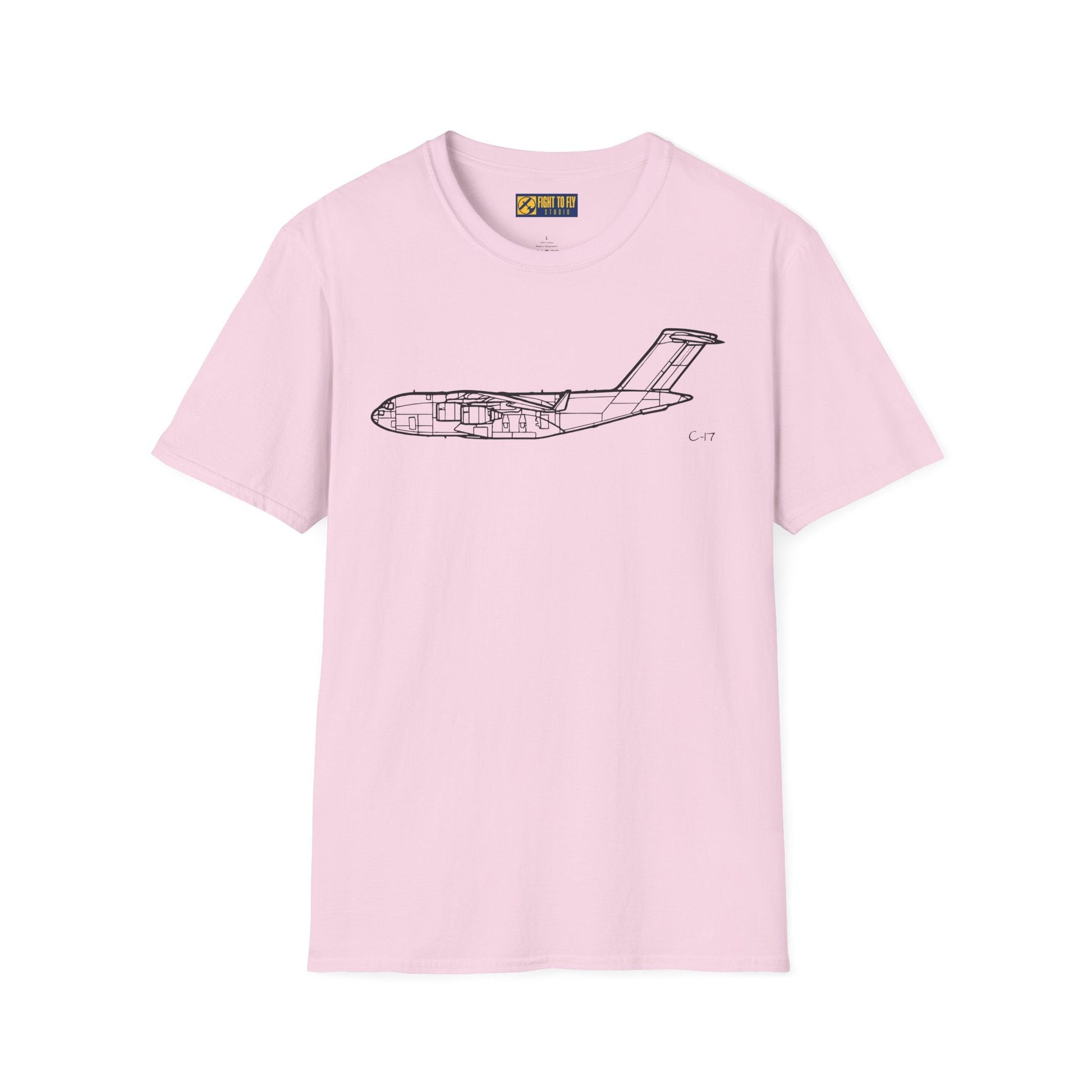 C-17 Side View T-Shirt – Globemaster III Tactical Airlifter Aviation Tee - Pilot gifts - WWII warbird t-shirt