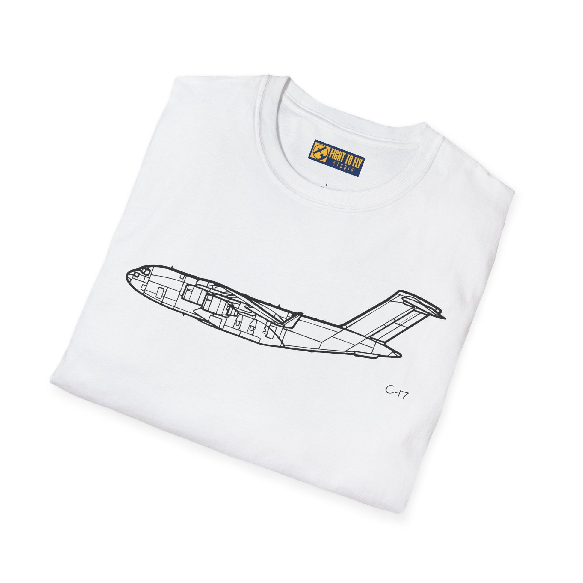 C-17 Side View T-Shirt – Globemaster III Tactical Airlifter Aviation Tee - Pilot gifts - WWII warbird t-shirt