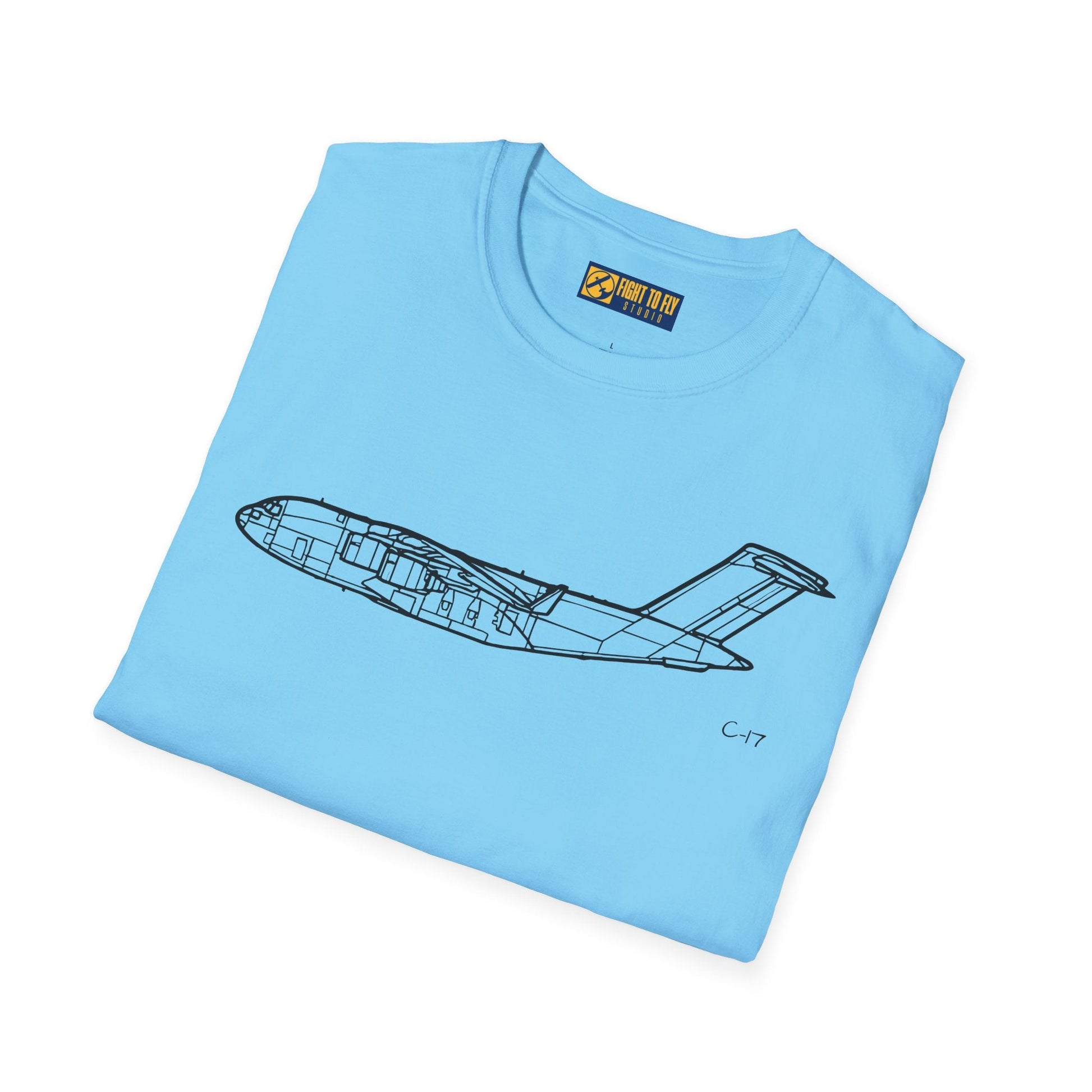 C-17 Side View T-Shirt – Globemaster III Tactical Airlifter Aviation Tee - Pilot gifts - WWII warbird t-shirt