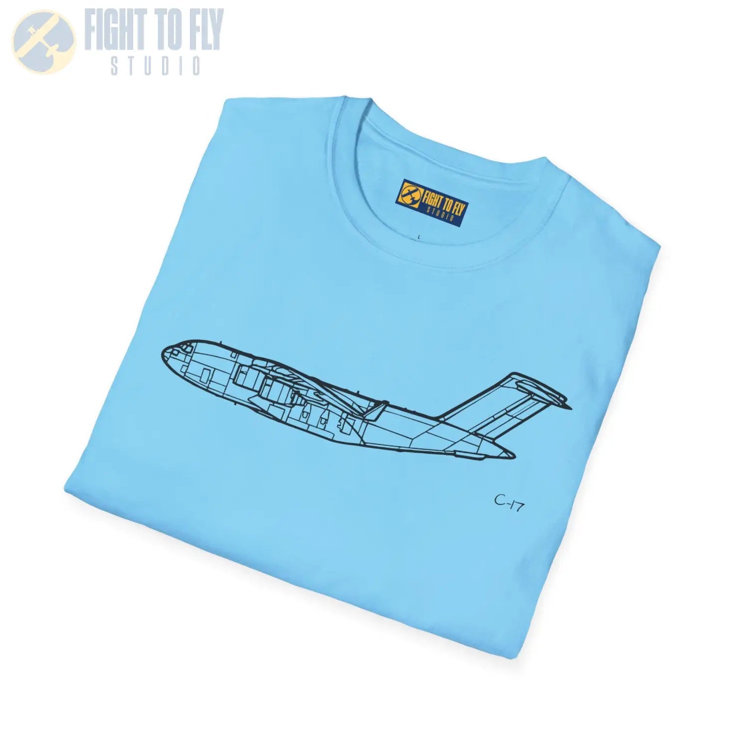C-17 Globemaster III Side View - T-Shirt - Pilot gifts - WWII warbird t-shirt