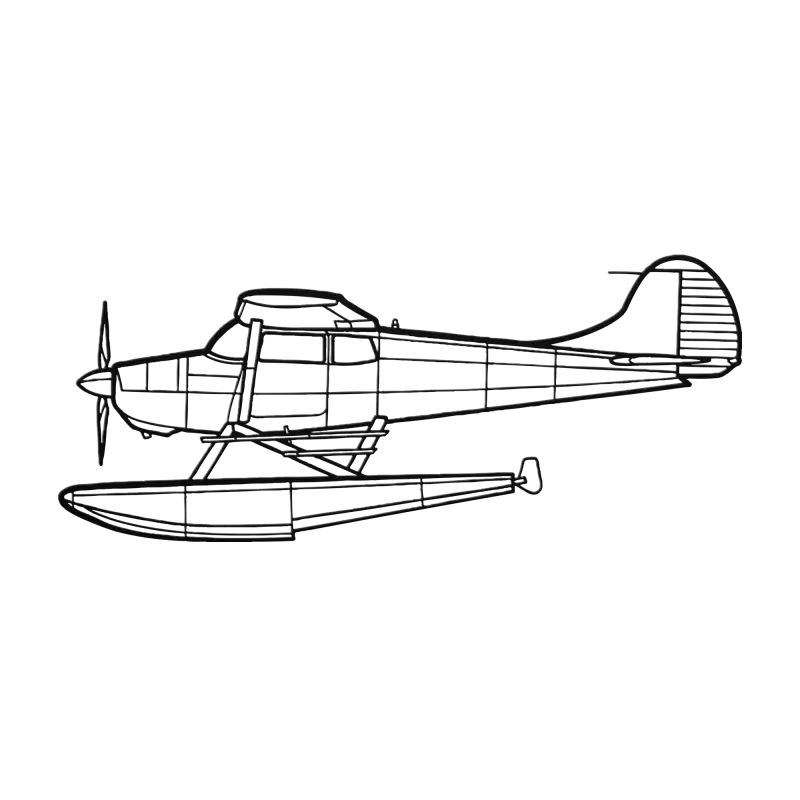C 172B With Floats Die Cut Metal Wall Art - Sign - Pilot gifts - WWII warbird t-shirt