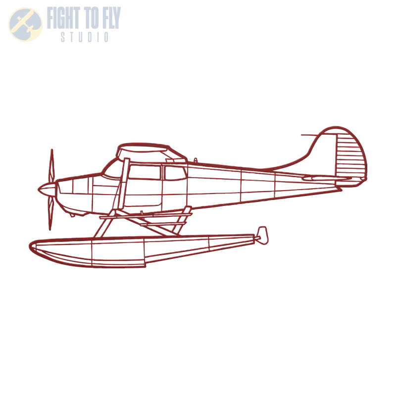 C 172B With Floats Die Cut Metal Wall Art - Sign - Pilot gifts - WWII warbird t-shirt